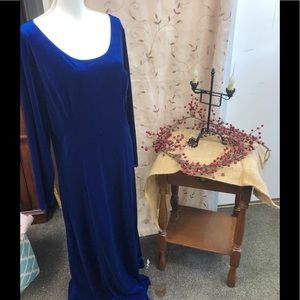 Velour vibrant blue dress